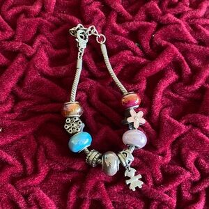 Colorful Beaded Charm Bracelet